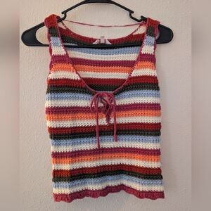 Candie's Multicolor Striped Knit Tank Top